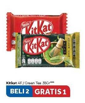 Promo Harga KIT KAT Chocolate 4 Fingers Original, Green Tea 35 gr - Carrefour