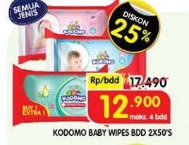 Promo Harga Kodomo Baby Wipes 50 pcs - Superindo