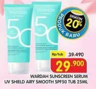 Promo Harga Wardah UV Shield Airy Smooth Sunscreen Serum SPF 50 PA++++ 25 ml - Superindo
