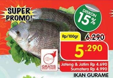 Promo Harga Ikan Gurame per 100 gr - Superindo