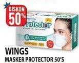 Promo Harga WINGS CARE Protector Daily Masker Kesehatan 50 pcs - Hypermart