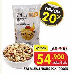 Promo Harga 365 Muesli Buah 1000 gr - Superindo