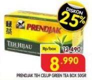Promo Harga Prendjak Teh Celup Green Tea per 25 sachet 2 gr - Superindo