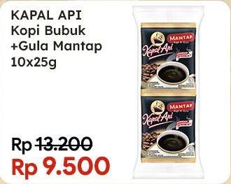 Promo Harga Kapal Api Kopi Mantap + Gula per 10 sachet 25 gr - Indomaret