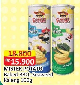 Promo Harga MISTER POTATO Snack Crisps BBQ, Baked Seaweed 100 gr - Alfamart