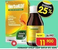 Promo Harga HERBAKOF Sirup Obat Batuk Herbal 60 ml - Superindo