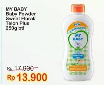 Promo Harga MY BABY Baby Powder Telon Plus, Sweet Floral 250 gr - Indomaret
