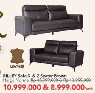 Promo Harga Rilley Sofa 2 & 3 Seater  - Carrefour