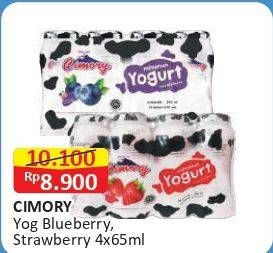 Promo Harga Cimory Yogurt Drink Strawberry, Blueberry per 4 botol 70 ml - Alfamart