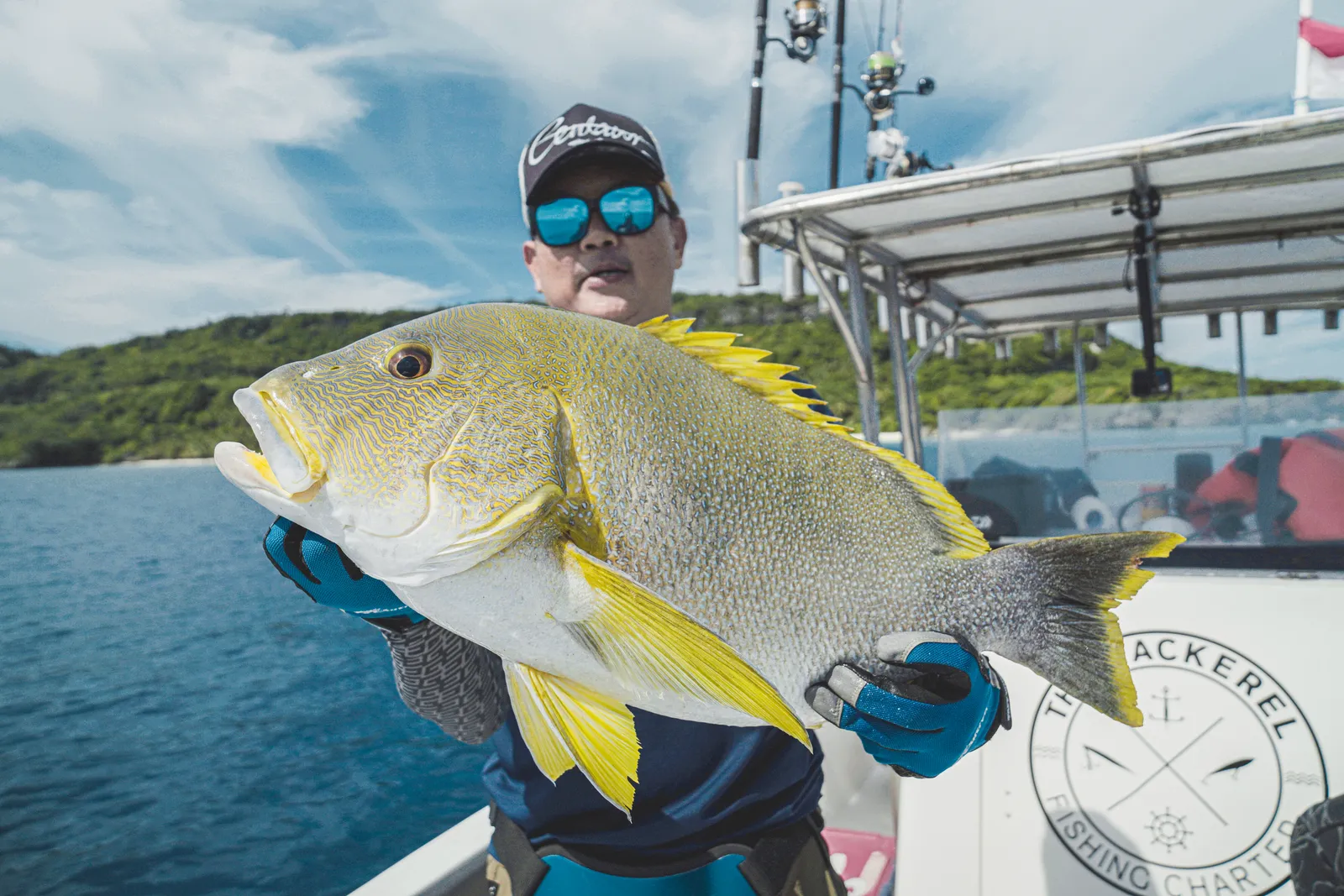 Heavy golden trevally catch