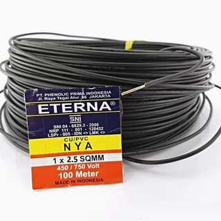 Kabel NYA Eterna Hitam 2,5mm