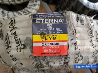 Kabel NYM Eterna Putih 2 x 6 mm