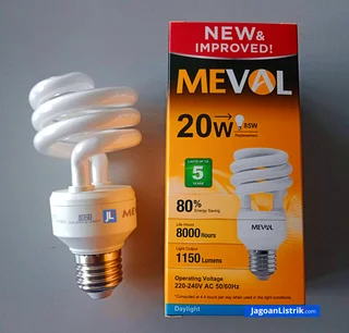 Lampu 20W Spiral CFL Daylight MEVAL