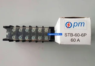Terminal Kaca 60A 6 Pole STB Hitam PUMA