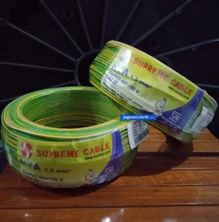 Kabel NYA Supreme Kuning Hijau 1,5 mm