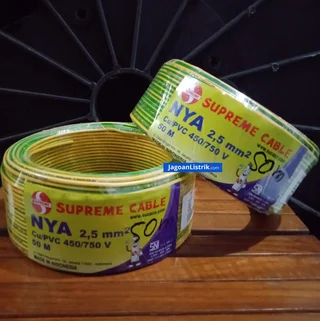 Kabel NYA Supreme Kuning Hijau 2,5 mm