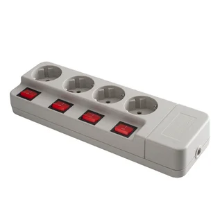 Stop Contact 4 Lb Abu-abu + Pengaman Socket + Saklar Tersendiri + Panel (ST-1485 SN) UTICON