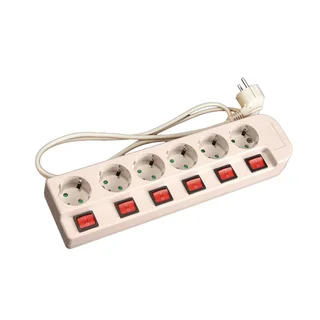 Stop Contact 6 Lb Abu-abu+Pengaman Socket+Saklar Tersendiri+Kabel (ST-1682 SW) UTICON