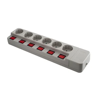 Stop Contact 6 Lb Abu-abu + Pengaman Socket + Saklar Tersendiri + Panel (ST-1685 SN) UTICON