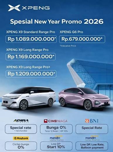 Promo Awal Tahun: XPENG Tawarkan Cicilan 0% Tenor 1 Tahun